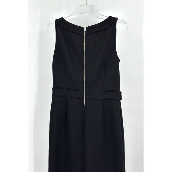 TORI BURCH dress shift sheath sleeveless knee length wool blend black 6 - Picture 5 of 8